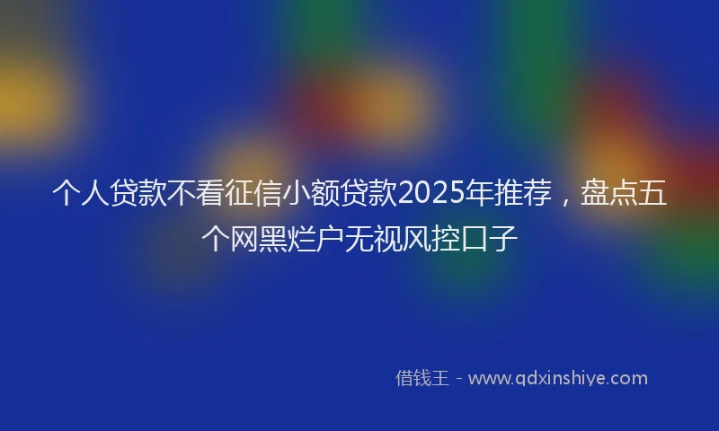 个人贷款不看征信小额贷款2025年推荐，盘点五个网黑烂户无视风控口子