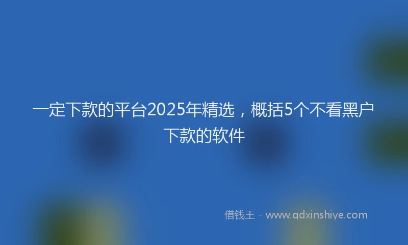 一定下款的平台2025年精选，概括5个不看黑户下款的软件