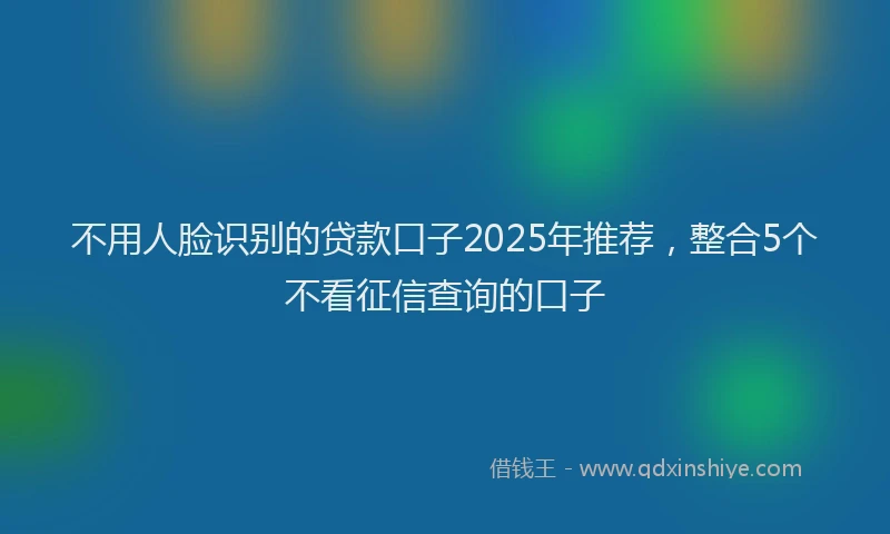 不用人脸识别的贷款口子2025年推荐，整合5个不看征信查询的口子