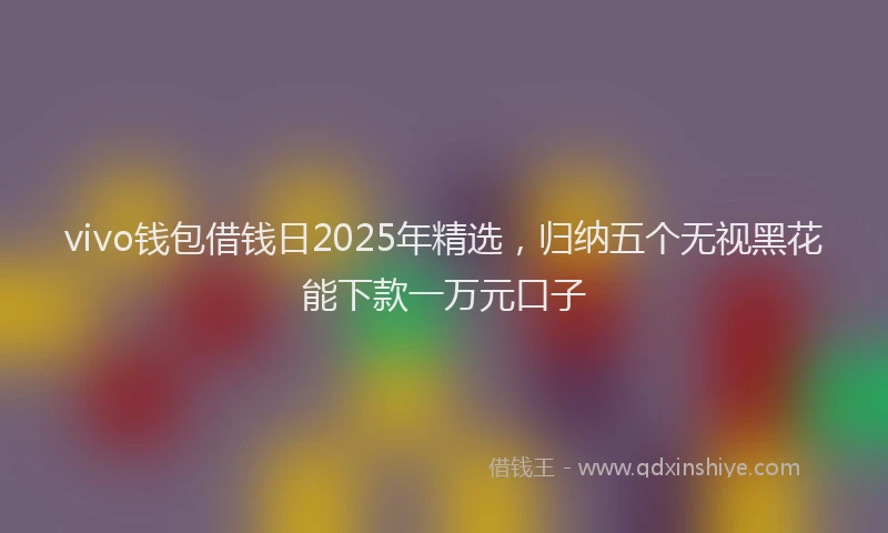 vivo钱包借钱日2025年精选，归纳五个无视黑花能下款一万元口子
