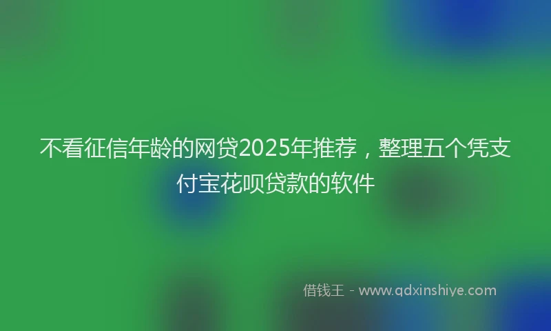 不看征信年龄的网贷2025年推荐，整理五个凭支付宝花呗贷款的软件