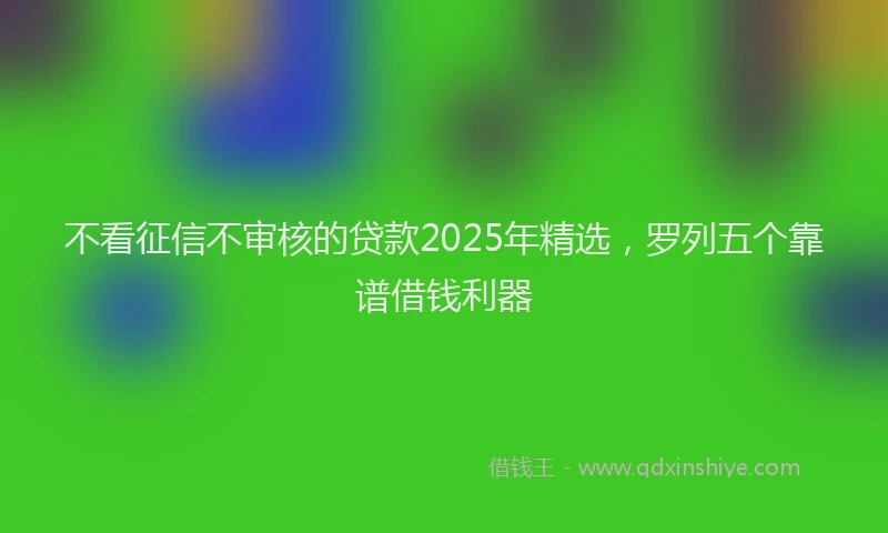 不看征信不审核的贷款2025年精选，罗列五个靠谱借钱利器