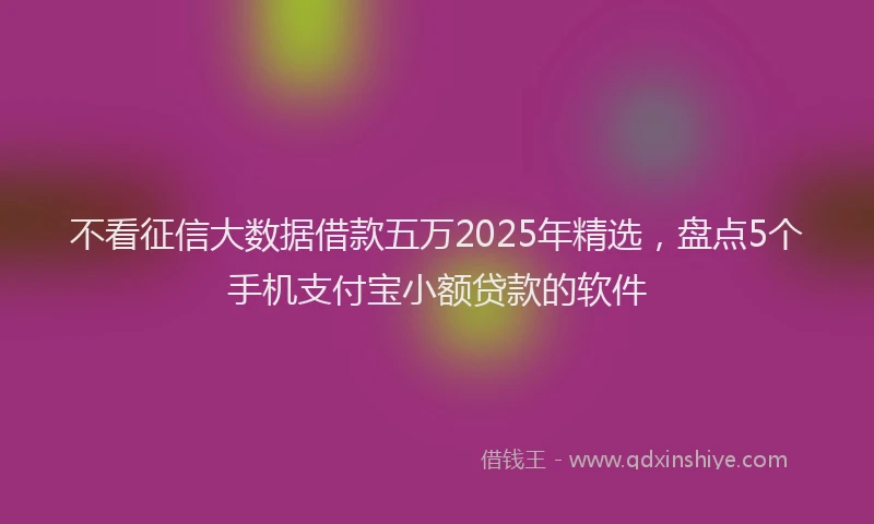 不看征信大数据借款五万2025年精选，盘点5个手机支付宝小额贷款的软件