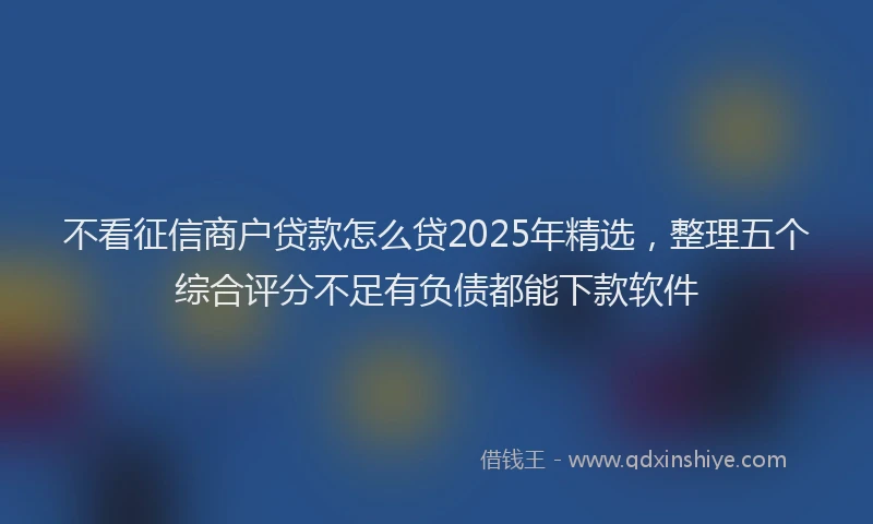 不看征信商户贷款怎么贷2025年精选，整理五个综合评分不足有负债都能下款软件