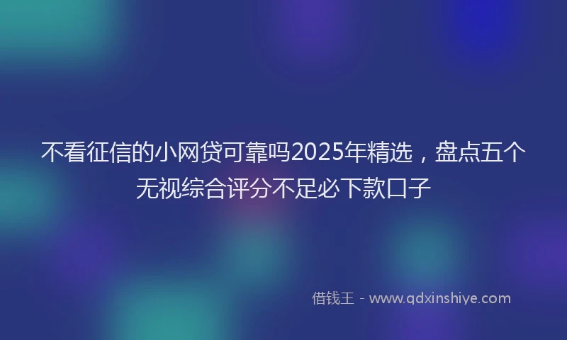 不看征信的小网贷可靠吗2025年精选，盘点五个无视综合评分不足必下款口子