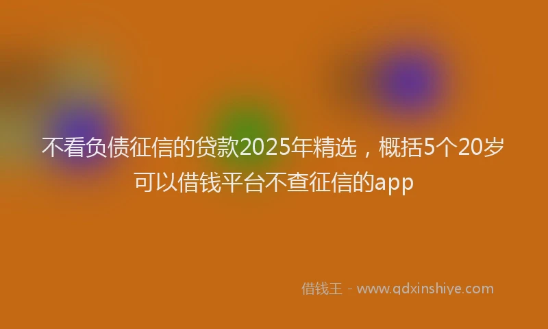 不看负债征信的贷款2025年精选，概括5个20岁可以借钱平台不查征信的app