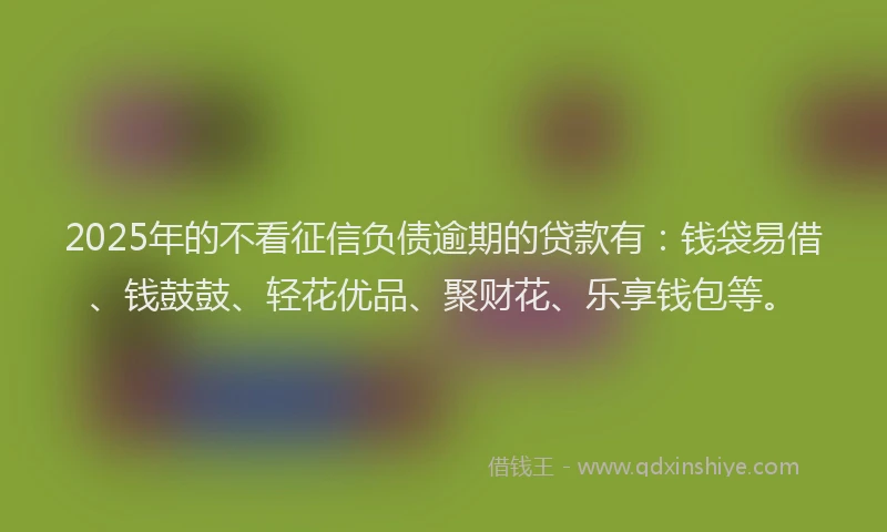 2025年的不看征信负债逾期的贷款有：钱袋易借、钱鼓鼓、轻花优品、聚财花、乐享钱包等。