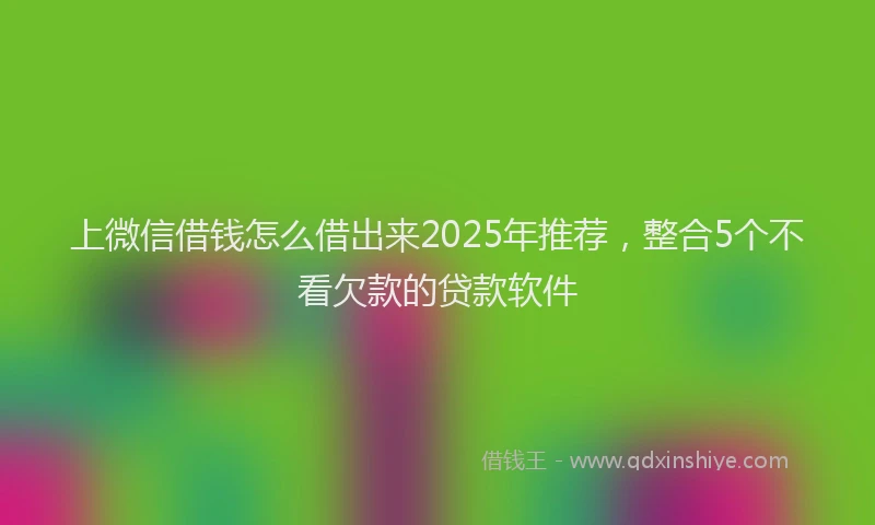 上微信借钱怎么借出来2025年推荐，整合5个不看欠款的贷款软件