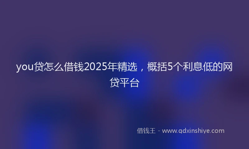 you贷怎么借钱2025年精选，概括5个利息低的网贷平台