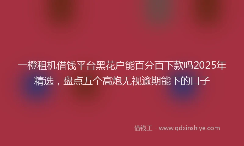 一橙租机借钱平台黑花户能百分百下款吗2025年精选，盘点五个高炮无视逾期能下的口子