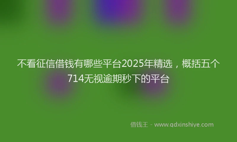 不看征信借钱有哪些平台2025年精选，概括五个714无视逾期秒下的平台
