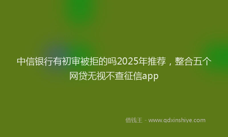 中信银行有初审被拒的吗2025年推荐，整合五个网贷无视不查征信app