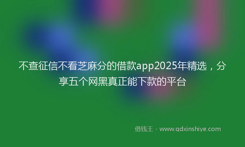 不查征信不看芝麻分的借款app2025年精选，分享五个网黑真正能下款的平台