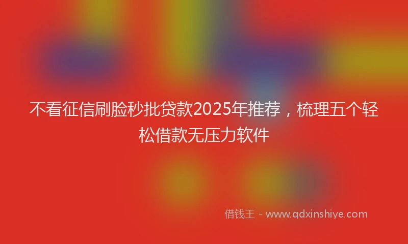 不看征信刷脸秒批贷款2025年推荐，梳理五个轻松借款无压力软件