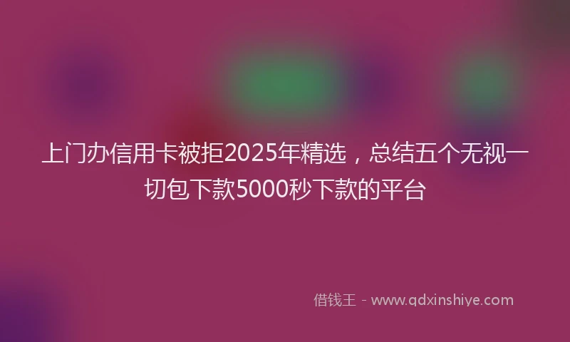 上门办信用卡被拒2025年精选，总结五个无视一切包下款5000秒下款的平台