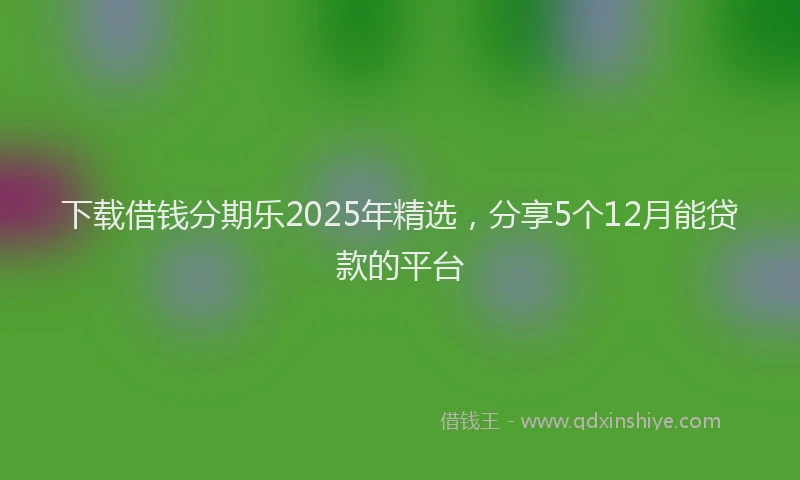 下载借钱分期乐2025年精选，分享5个12月能贷款的平台