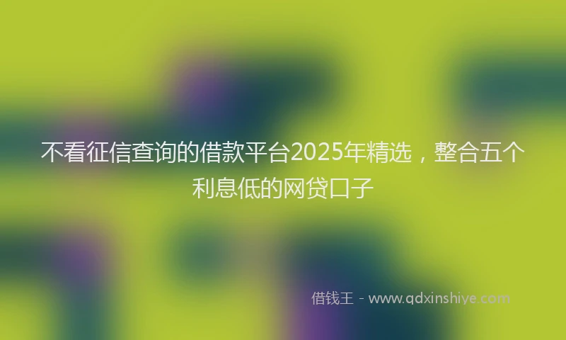 不看征信查询的借款平台2025年精选，整合五个利息低的网贷口子
