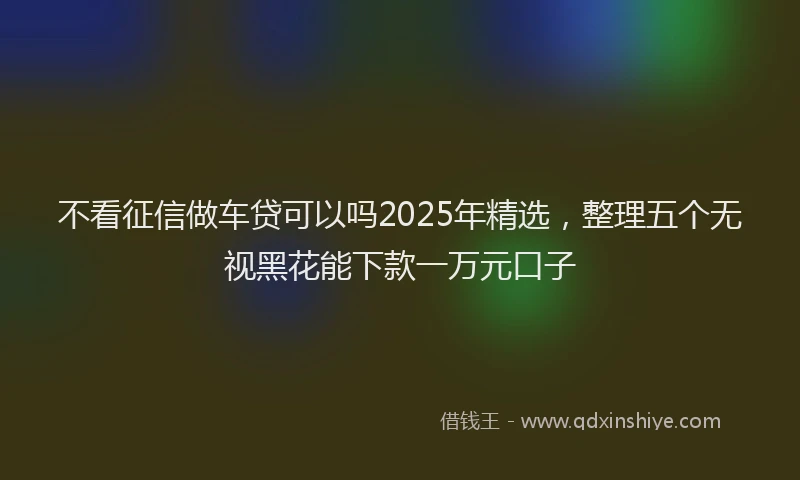 不看征信做车贷可以吗2025年精选，整理五个无视黑花能下款一万元口子