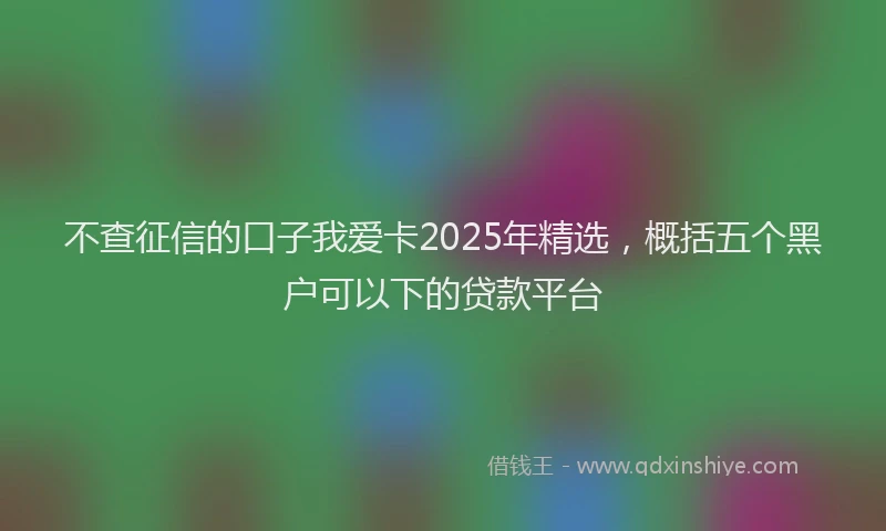 不查征信的口子我爱卡2025年精选，概括五个黑户可以下的贷款平台