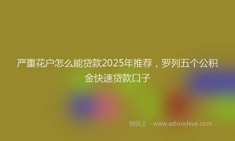 严重花户怎么能贷款2025年推荐，罗列五个公积金快速贷款口子