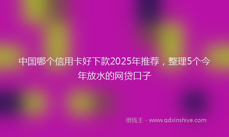 中国哪个信用卡好下款2025年推荐，整理5个今年放水的网贷口子