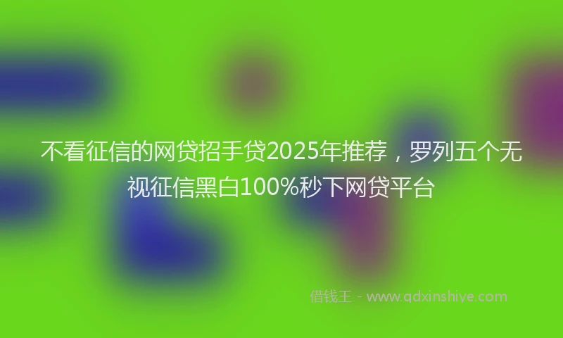 不看征信的网贷招手贷2025年推荐，罗列五个无视征信黑白100%秒下网贷平台