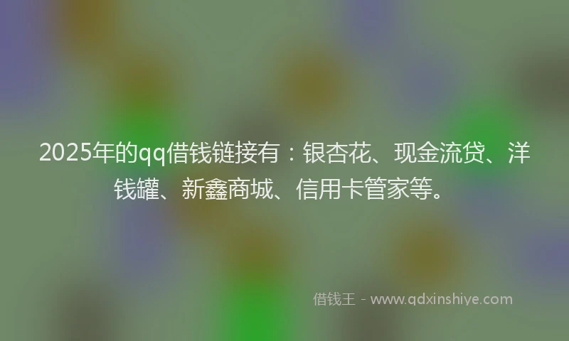 2025年的qq借钱链接有：银杏花、现金流贷、洋钱罐、新鑫商城、信用卡管家等。
