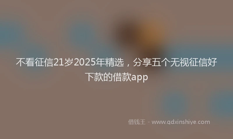 不看征信21岁2025年精选，分享五个无视征信好下款的借款app