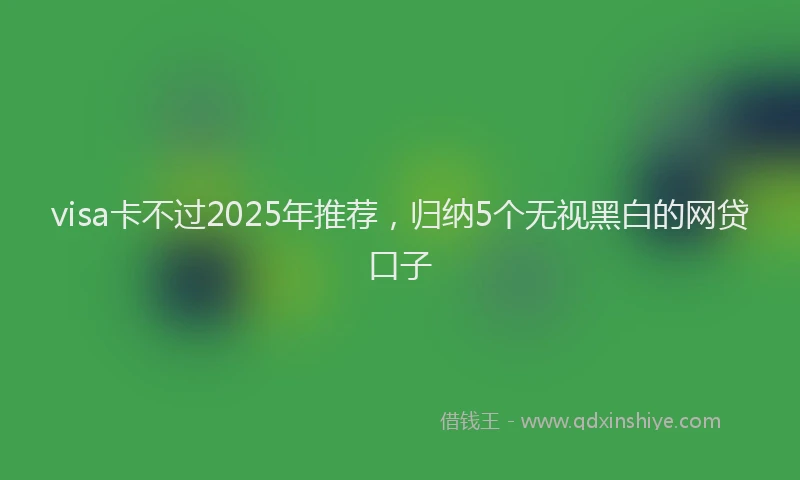 visa卡不过2025年推荐，归纳5个无视黑白的网贷口子