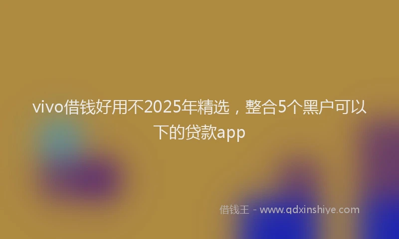 vivo借钱好用不2025年精选，整合5个黑户可以下的贷款app