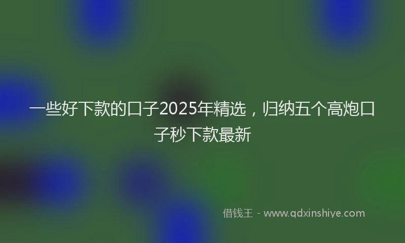 一些好下款的口子2025年精选，归纳五个高炮口子秒下款最新