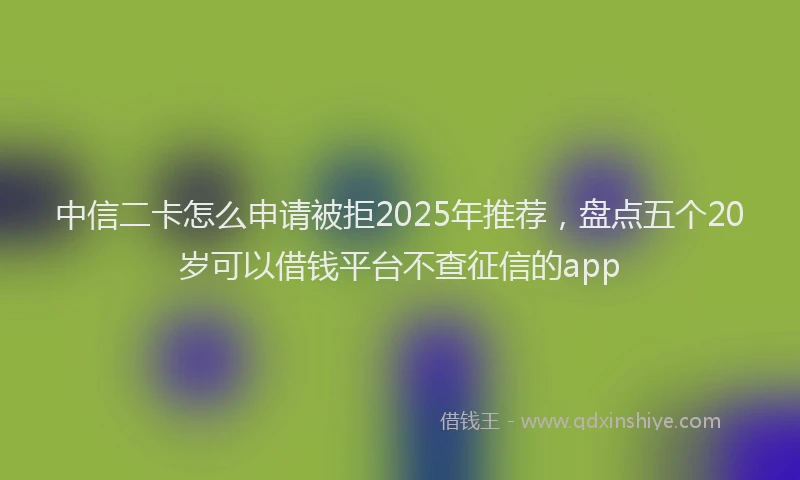 中信二卡怎么申请被拒2025年推荐，盘点五个20岁可以借钱平台不查征信的app