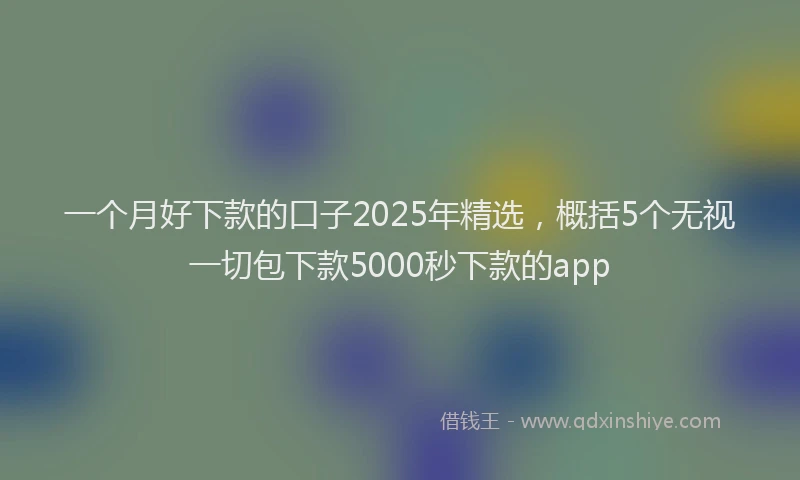 一个月好下款的口子2025年精选，概括5个无视一切包下款5000秒下款的app