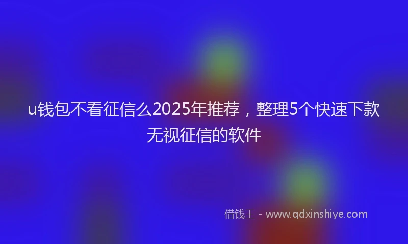 u钱包不看征信么2025年推荐，整理5个快速下款无视征信的软件