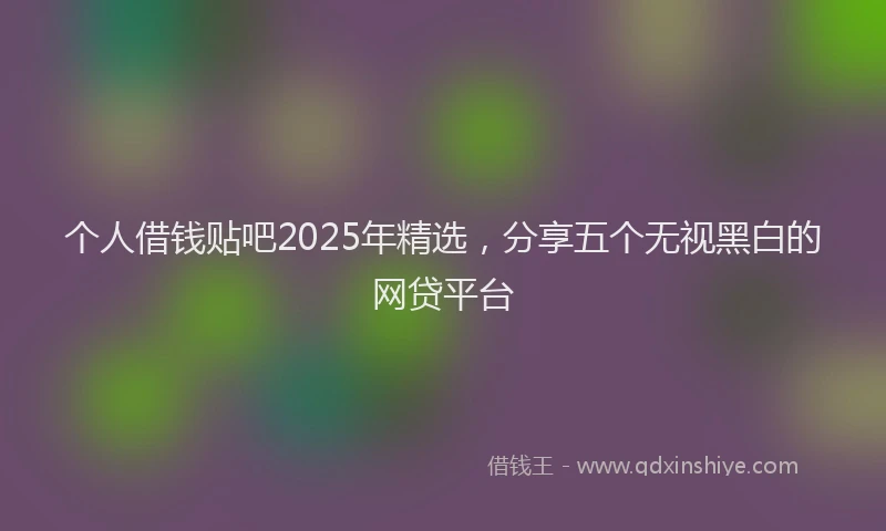 个人借钱贴吧2025年精选，分享五个无视黑白的网贷平台