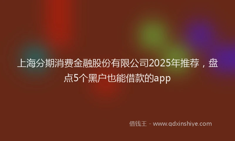 上海分期消费金融股份有限公司2025年推荐，盘点5个黑户也能借款的app