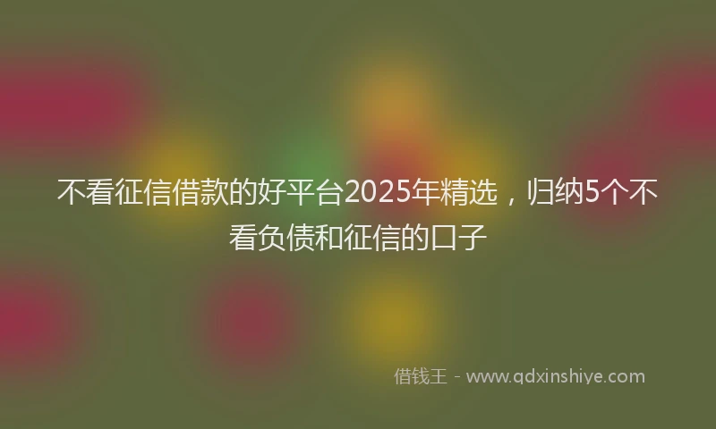 不看征信借款的好平台2025年精选，归纳5个不看负债和征信的口子