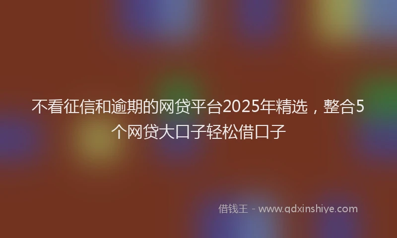 不看征信和逾期的网贷平台2025年精选，整合5个网贷大口子轻松借口子