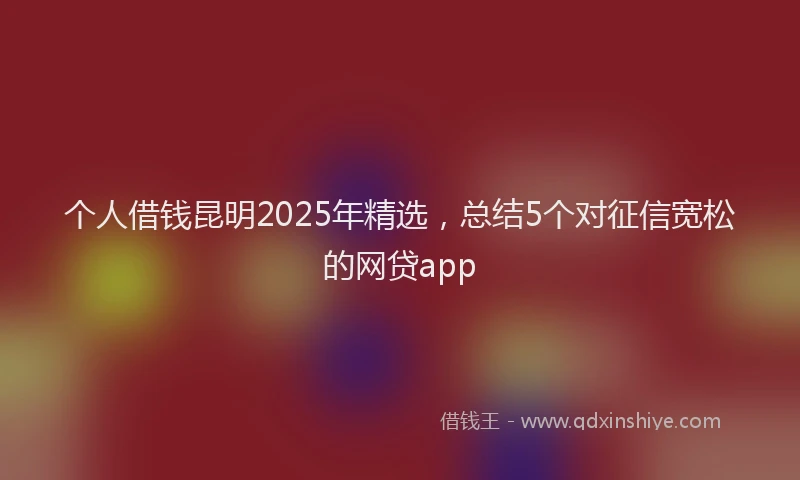 个人借钱昆明2025年精选，总结5个对征信宽松的网贷app