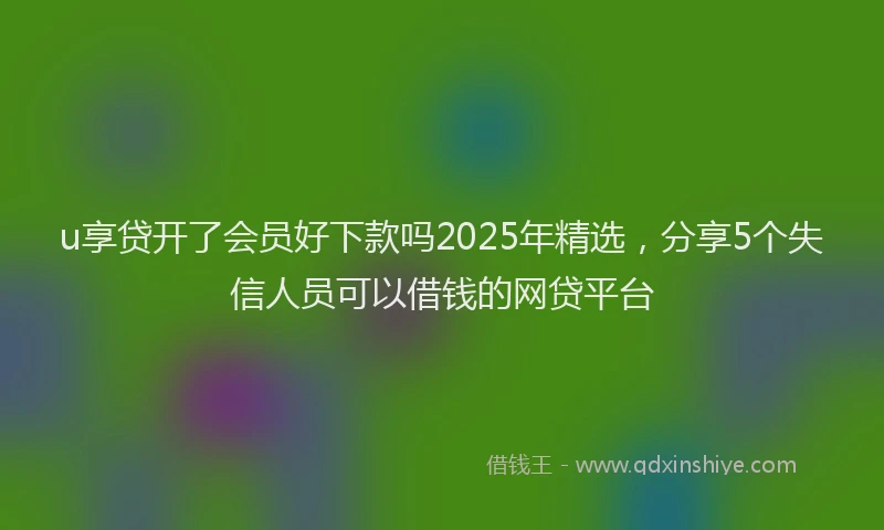 u享贷开了会员好下款吗2025年精选，分享5个失信人员可以借钱的网贷平台