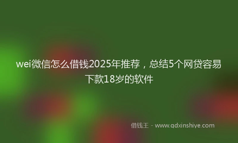 wei微信怎么借钱2025年推荐，总结5个网贷容易下款18岁的软件