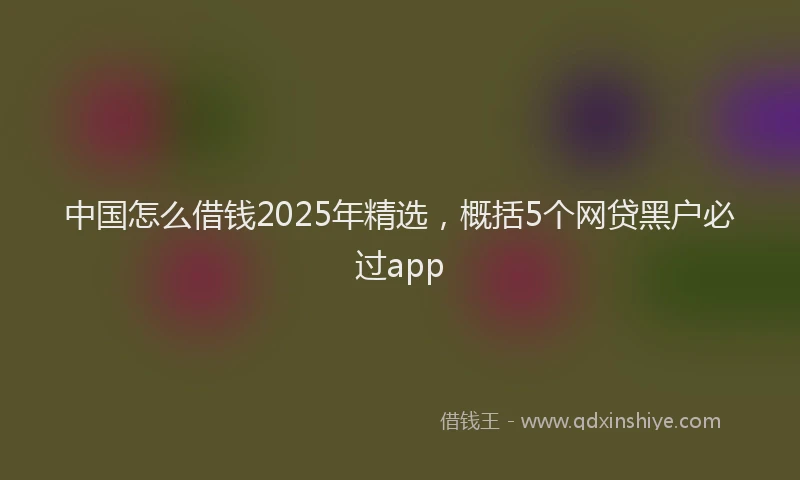 中国怎么借钱2025年精选，概括5个网贷黑户必过app