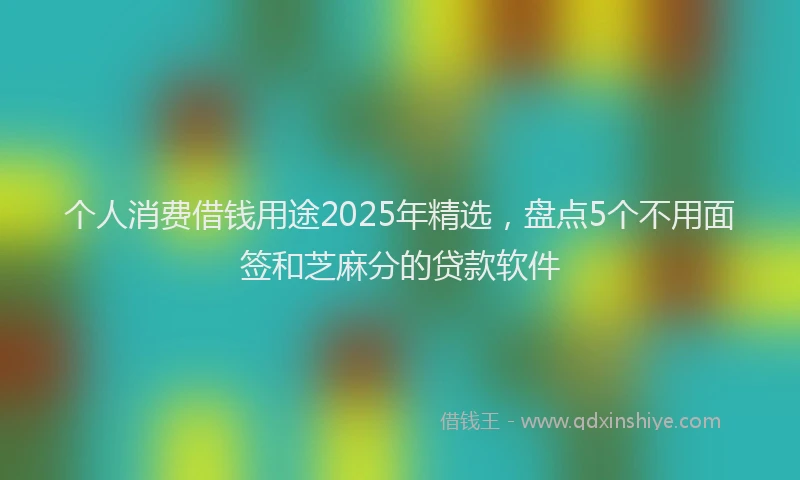 个人消费借钱用途2025年精选，盘点5个不用面签和芝麻分的贷款软件