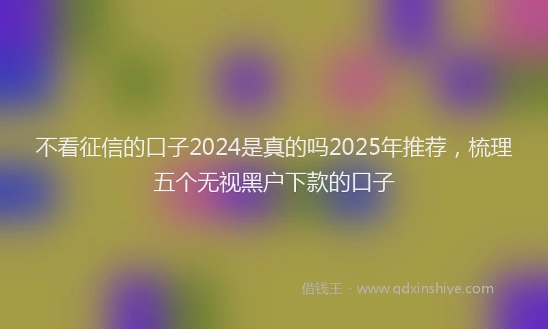 不看征信的口子2024是真的吗2025年推荐，梳理五个无视黑户下款的口子