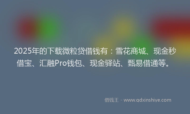 2025年的下载微粒贷借钱有：雪花商城、现金秒借宝、汇融Pro钱包、现金驿站、甄易借通等。