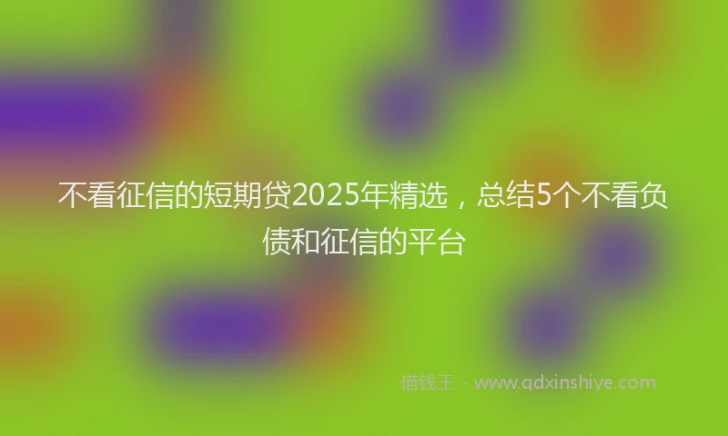 不看征信的短期贷2025年精选,总结5个不看负债和征信的平台