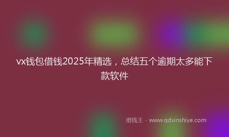 vx钱包借钱2025年精选,总结五个逾期太多能下款软件