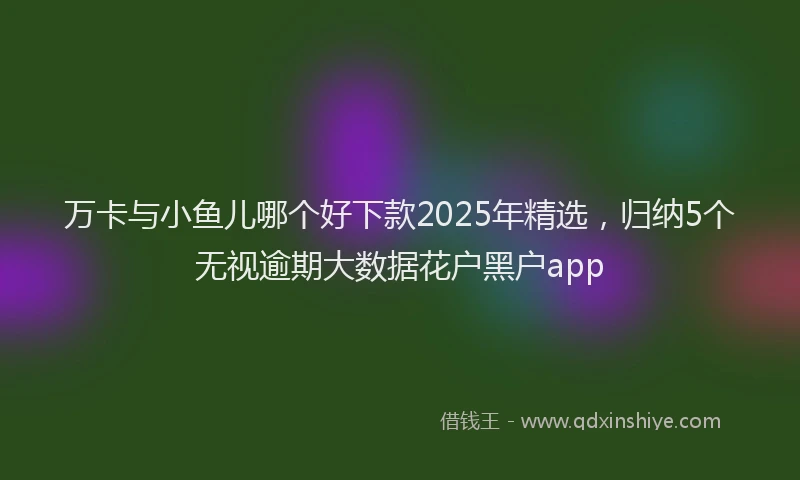 万卡与小鱼儿哪个好下款2025年精选，归纳5个无视逾期大数据花户黑户app