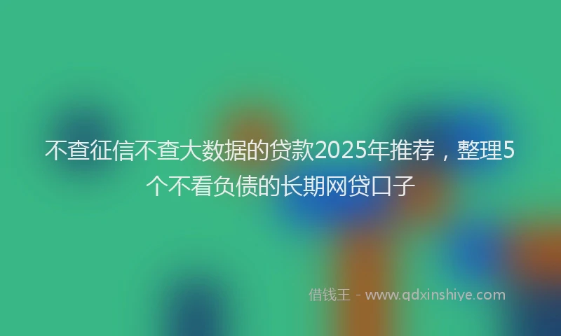 不查征信不查大数据的贷款2025年推荐，整理5个不看负债的长期网贷口子