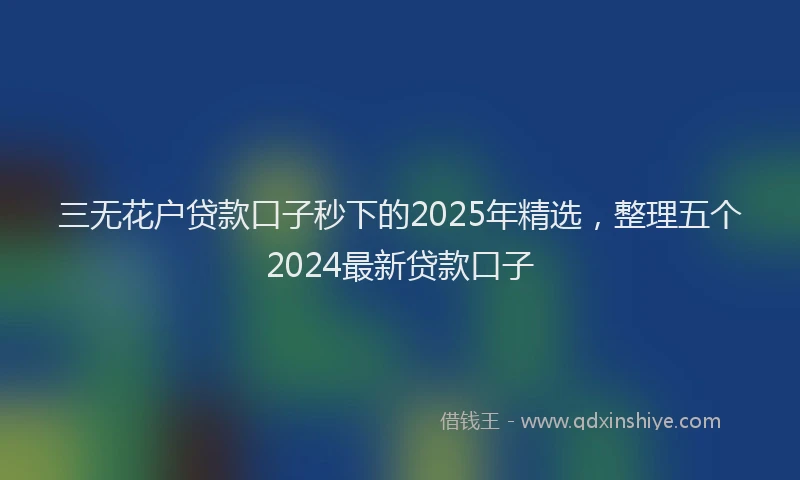 三无花户贷款口子秒下的2025年精选，整理五个2024最新贷款口子